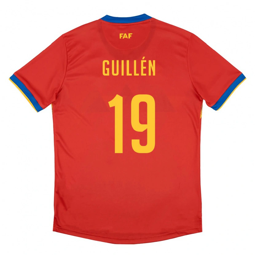 Danxen Hombre Camiseta Andorra Joel Guillén #19 Rojo Azul Amarillo 1ª Equipación 26-28 La Camisa
