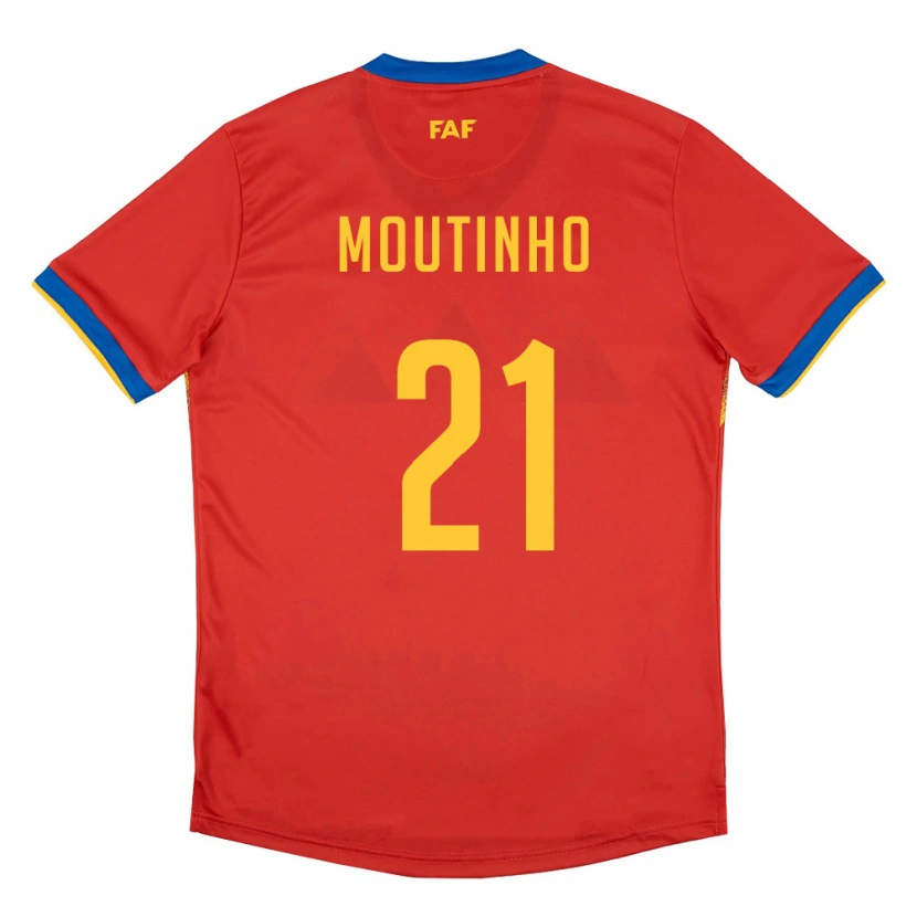 Danxen Hombre Camiseta Andorra Joel Moutinho #21 Rojo Azul Amarillo 1ª Equipación 26-28 La Camisa