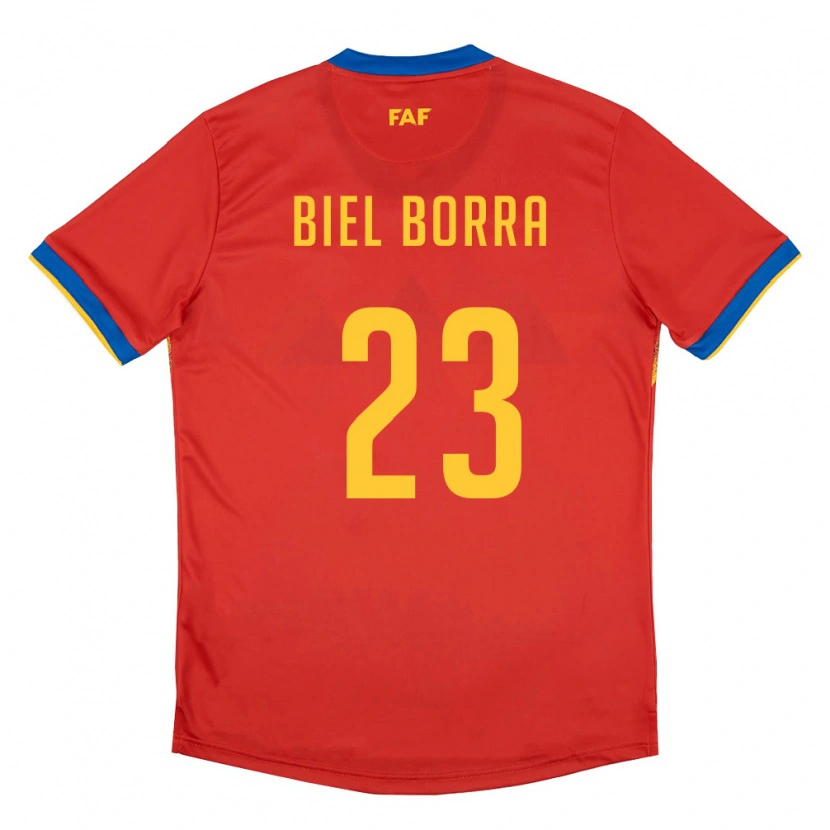 Danxen Hombre Camiseta Andorra Biel Borra #23 Rojo Azul Amarillo 1ª Equipación 26-28 La Camisa