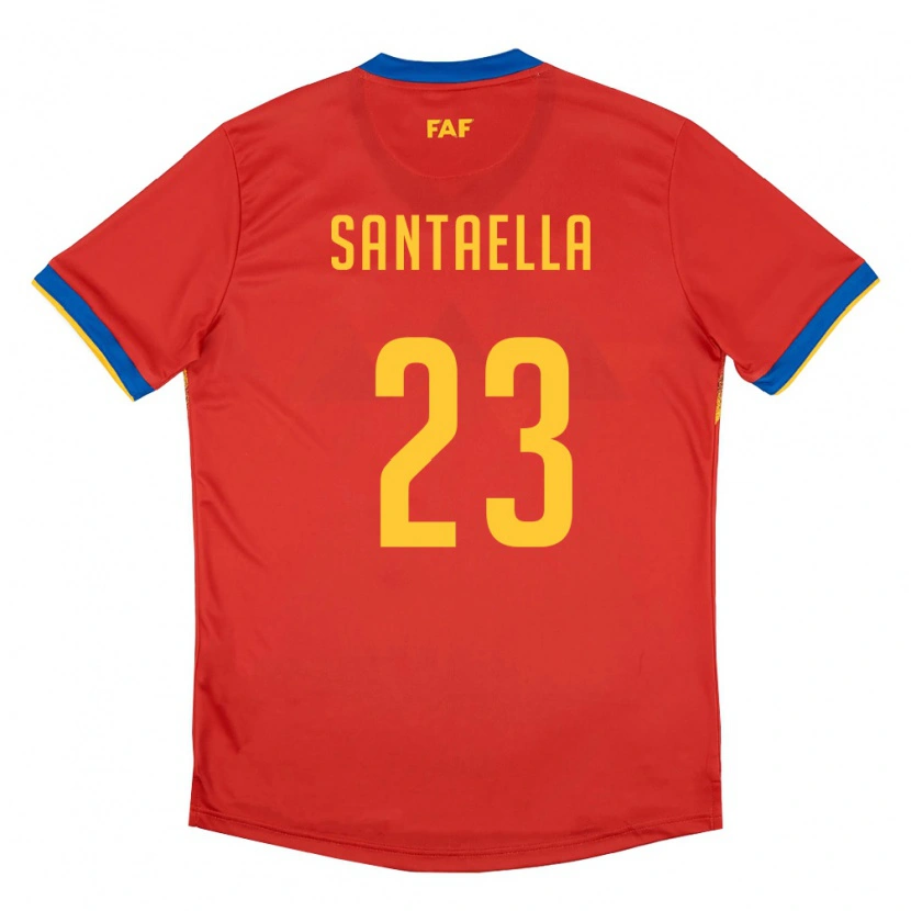 Danxen Hombre Camiseta Andorra Yedid Santaella #23 Rojo Azul Amarillo 1ª Equipación 26-28 La Camisa