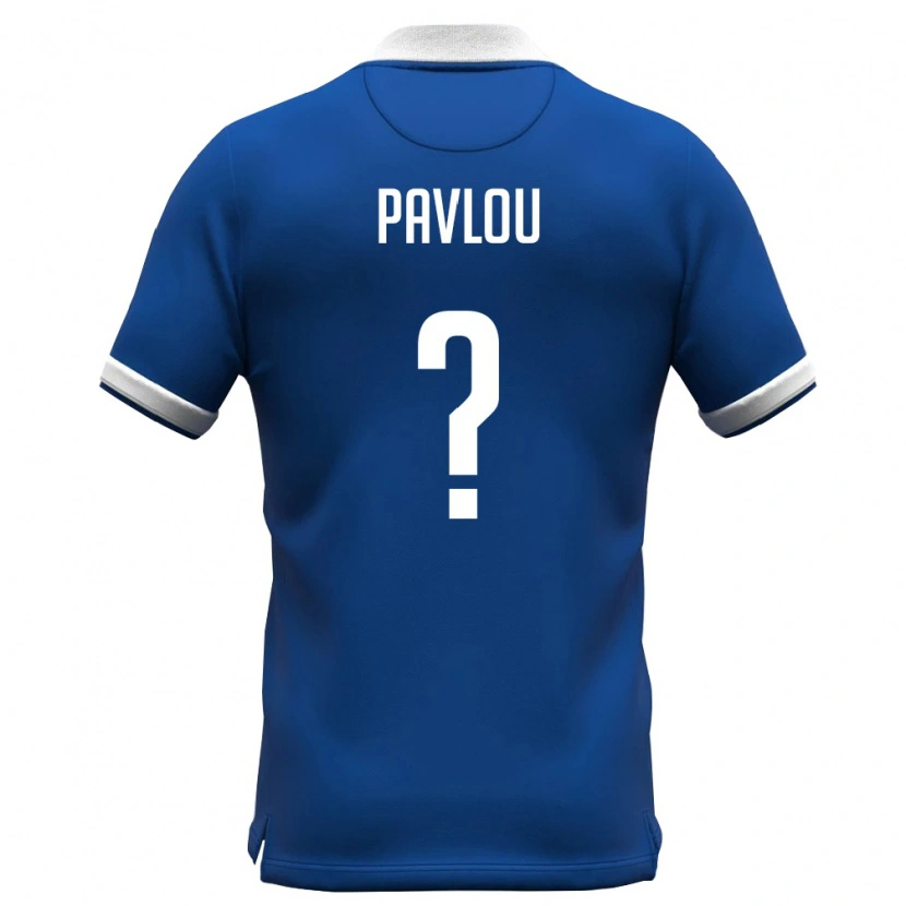 Danxen Hombre Camiseta Chipre Charalampos Pavlou #0 Azul Real Blanco 1ª Equipación 26-28 La Camisa