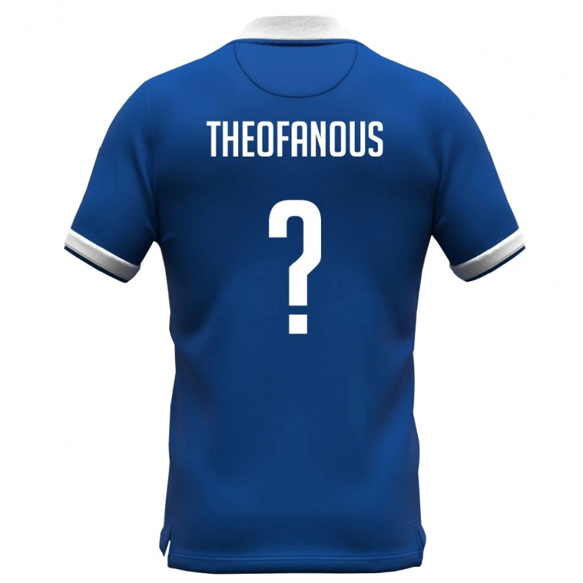Danxen Hombre Camiseta Chipre Giorgos Theofanous #0 Azul Real Blanco 1ª Equipación 26-28 La Camisa