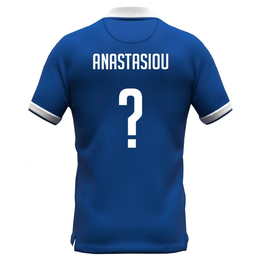 Danxen Hombre Camiseta Chipre Stefanos Anastasiou #0 Azul Real Blanco 1ª Equipación 26-28 La Camisa