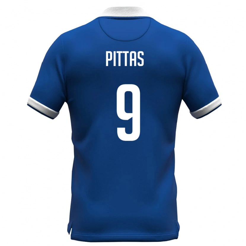 Danxen Hombre Camiseta Chipre Ioannis Pittas #9 Azul Real Blanco 1ª Equipación 26-28 La Camisa