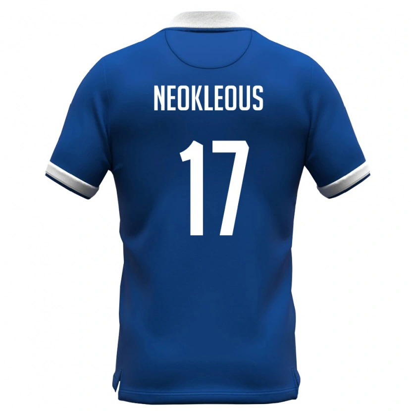 Danxen Hombre Camiseta Chipre Viktoras Neokleous #17 Azul Real Blanco 1ª Equipación 26-28 La Camisa