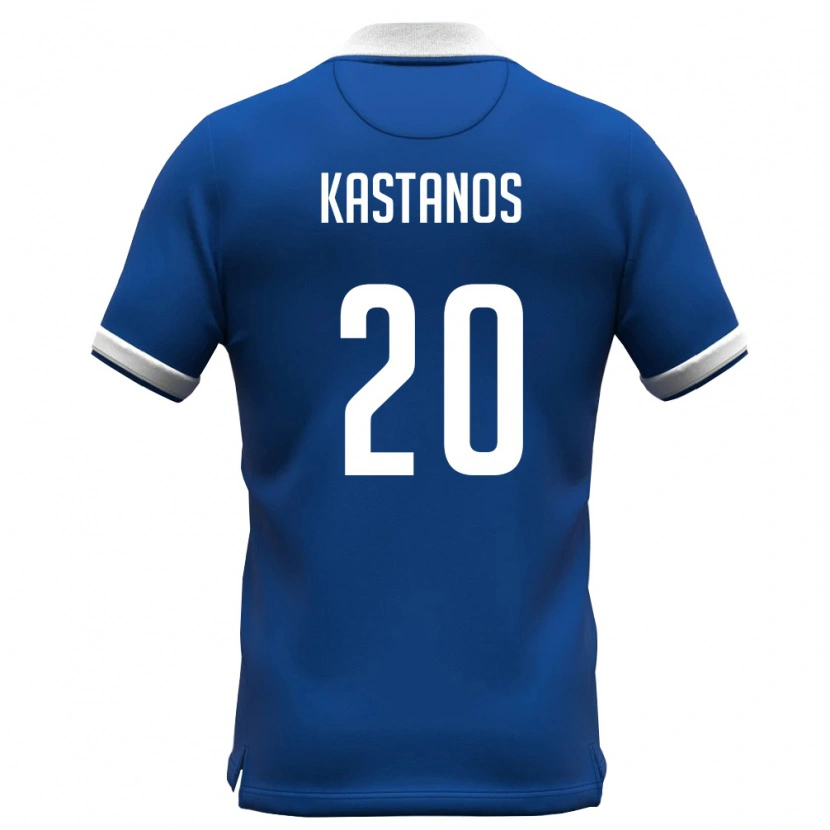 Danxen Hombre Camiseta Chipre Grigoris Kastanos #20 Azul Real Blanco 1ª Equipación 26-28 La Camisa