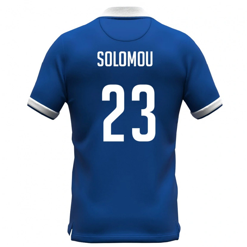 Danxen Hombre Camiseta Chipre Dimitris Solomou #23 Azul Real Blanco 1ª Equipación 26-28 La Camisa