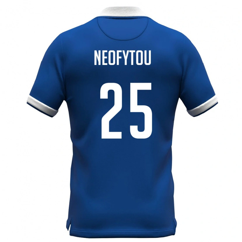Danxen Hombre Camiseta Chipre Angelos Neofytou #25 Azul Real Blanco 1ª Equipación 26-28 La Camisa