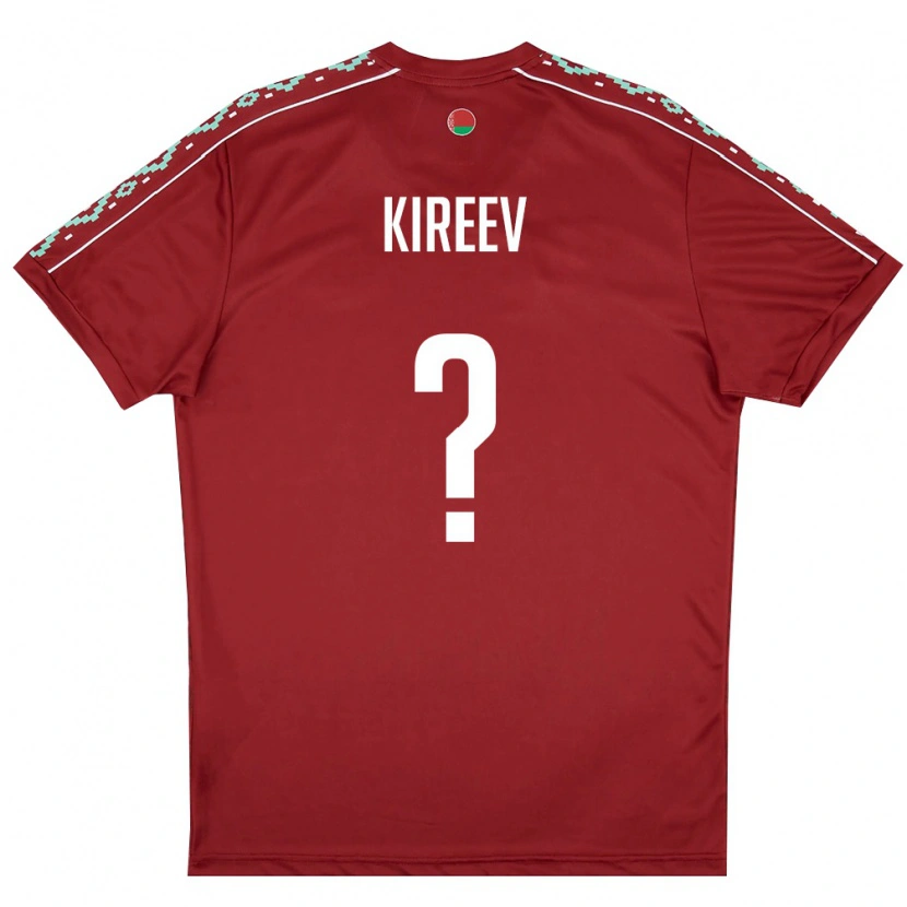 Danxen Hombre Camiseta Bielorrusia Maksim Kireev #0 Rojo Oscuro Blanco 1ª Equipación 26-28 La Camisa