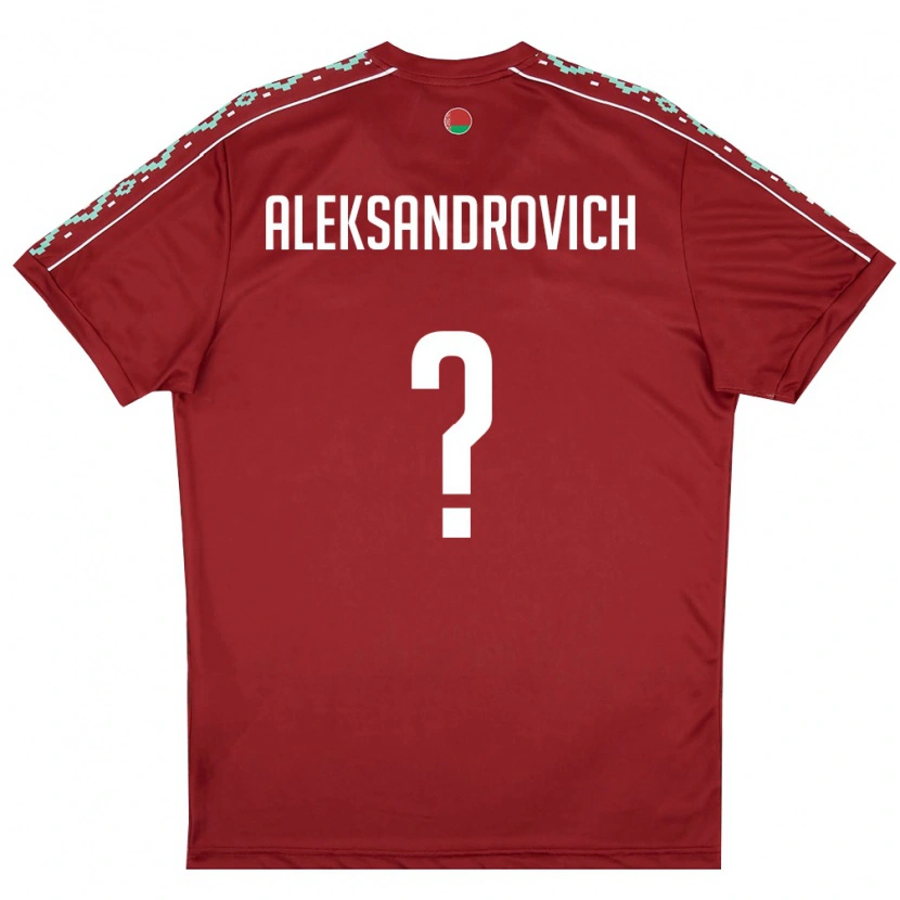 Danxen Hombre Camiseta Bielorrusia Aleksandr Aleksandrovich #0 Rojo Oscuro Blanco 1ª Equipación 26-28 La Camisa