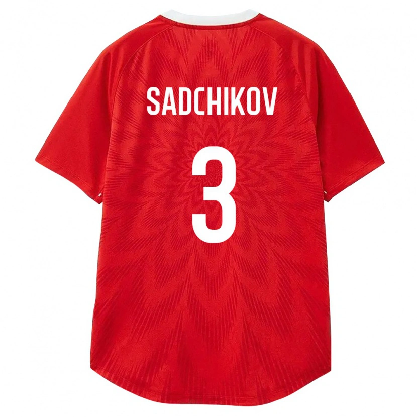 Danxen Hombre Camiseta Rusia Stepan Sadchikov #3 Rojo Blanco Marrón 1ª Equipación 26-28 La Camisa