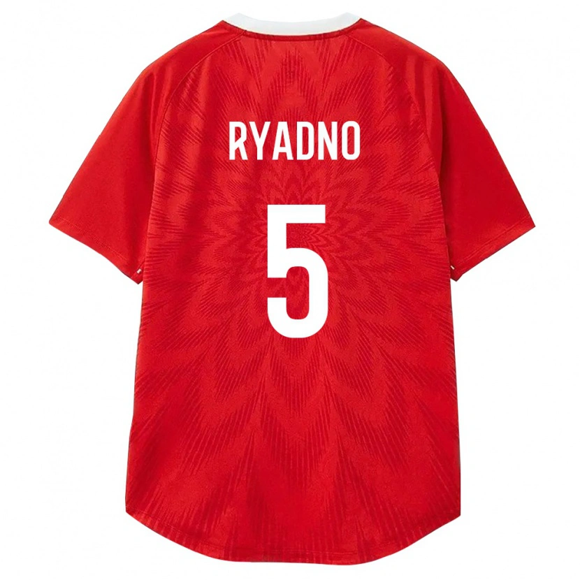 Danxen Hombre Camiseta Rusia Mikhail Ryadno #5 Rojo Blanco Marrón 1ª Equipación 26-28 La Camisa