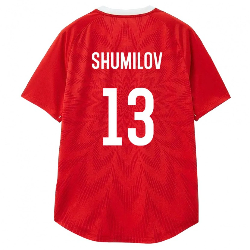 Danxen Hombre Camiseta Rusia Saveliy Shumilov #13 Rojo Blanco Marrón 1ª Equipación 26-28 La Camisa