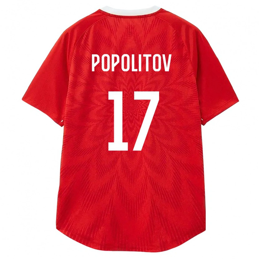 Danxen Hombre Camiseta Rusia Gleb Popolitov #17 Rojo Blanco Marrón 1ª Equipación 26-28 La Camisa