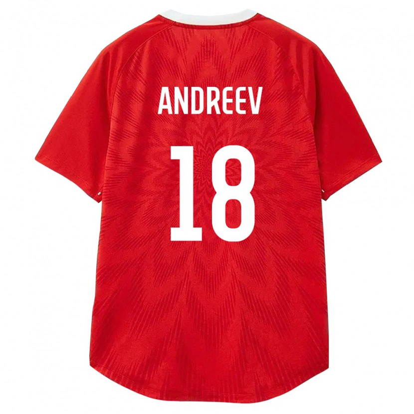 Danxen Hombre Camiseta Rusia Aleksandr Andreev #18 Rojo Blanco Marrón 1ª Equipación 26-28 La Camisa
