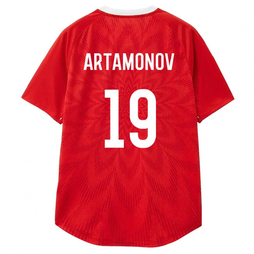 Danxen Hombre Camiseta Rusia Vladimir Artamonov #19 Rojo Blanco Marrón 1ª Equipación 26-28 La Camisa