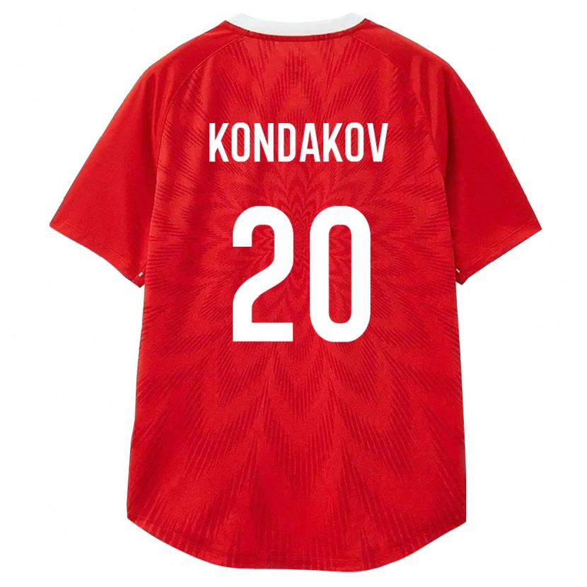 Danxen Hombre Camiseta Rusia Daniil Kondakov #20 Rojo Blanco Marrón 1ª Equipación 26-28 La Camisa