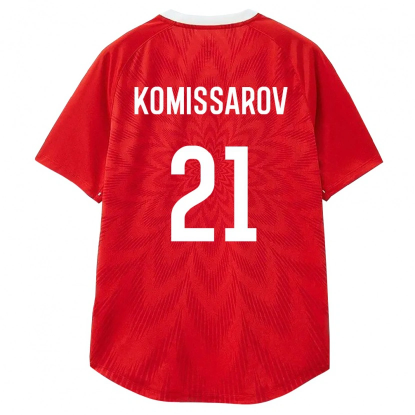 Danxen Hombre Camiseta Rusia Timofey Komissarov #21 Rojo Blanco Marrón 1ª Equipación 26-28 La Camisa