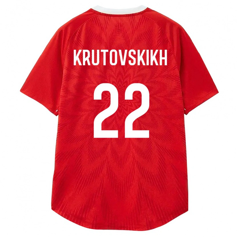 Danxen Hombre Camiseta Rusia Artem Krutovskikh #22 Rojo Blanco Marrón 1ª Equipación 26-28 La Camisa