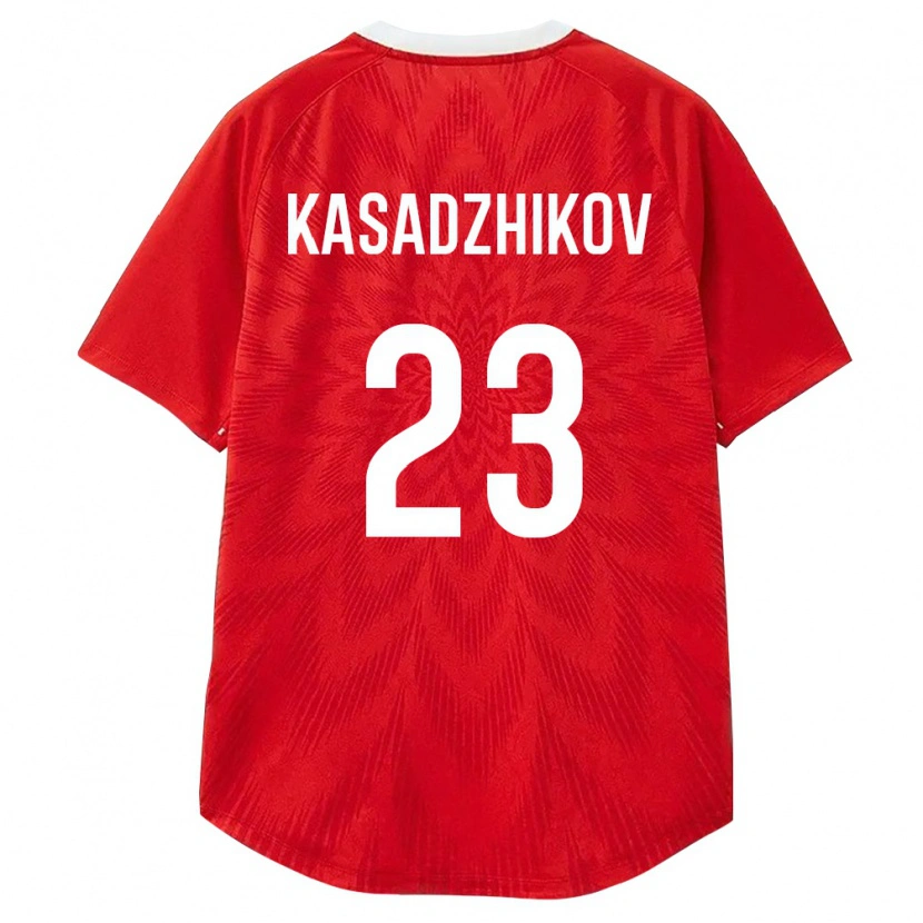 Danxen Hombre Camiseta Rusia Andrey Kasadzhikov #23 Rojo Blanco Marrón 1ª Equipación 26-28 La Camisa