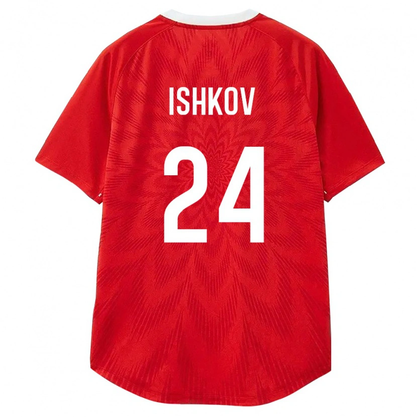 Danxen Hombre Camiseta Rusia Ilya Ishkov #24 Rojo Blanco Marrón 1ª Equipación 26-28 La Camisa