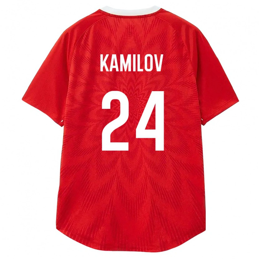 Danxen Hombre Camiseta Rusia Khalil Kamilov #24 Rojo Blanco Marrón 1ª Equipación 26-28 La Camisa