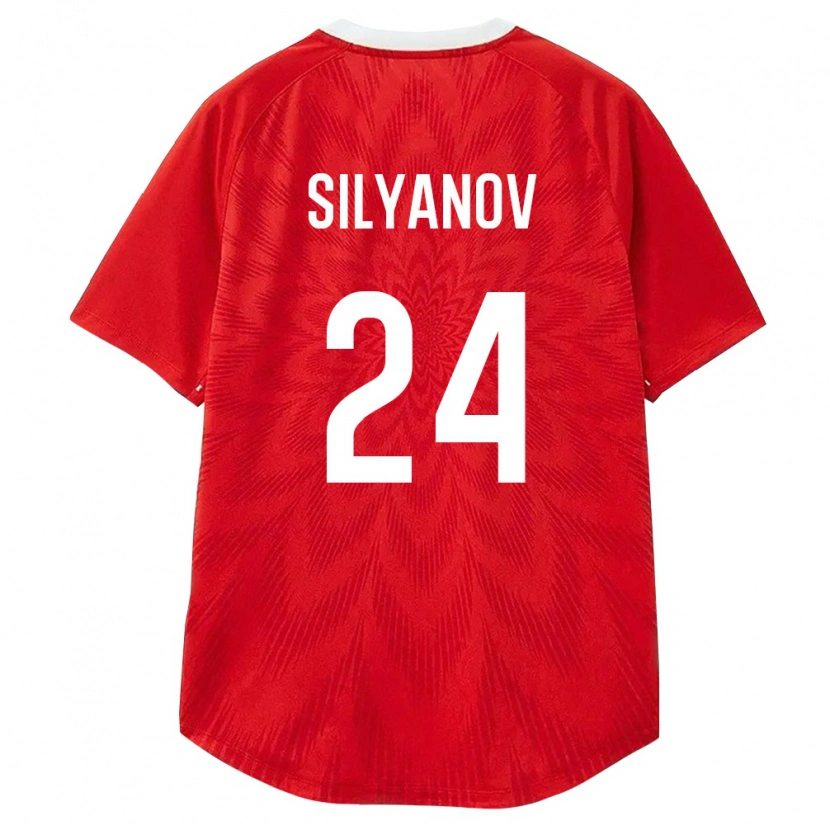 Danxen Hombre Camiseta Rusia Aleksandr Silyanov #24 Rojo Blanco Marrón 1ª Equipación 26-28 La Camisa