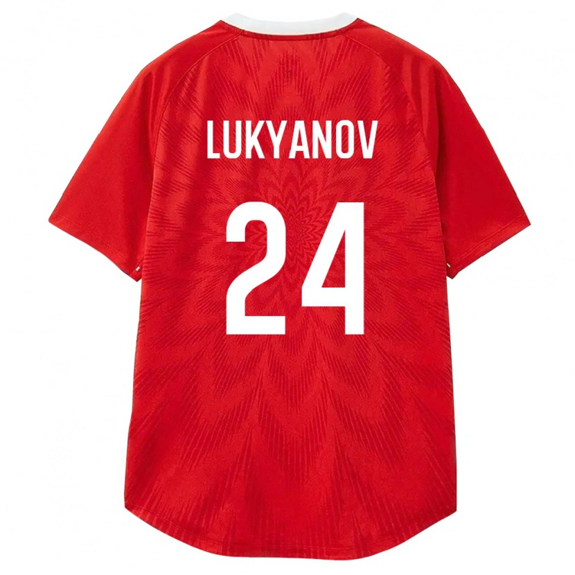 Danxen Hombre Camiseta Rusia Ratmir Lukyanov #24 Rojo Blanco Marrón 1ª Equipación 26-28 La Camisa