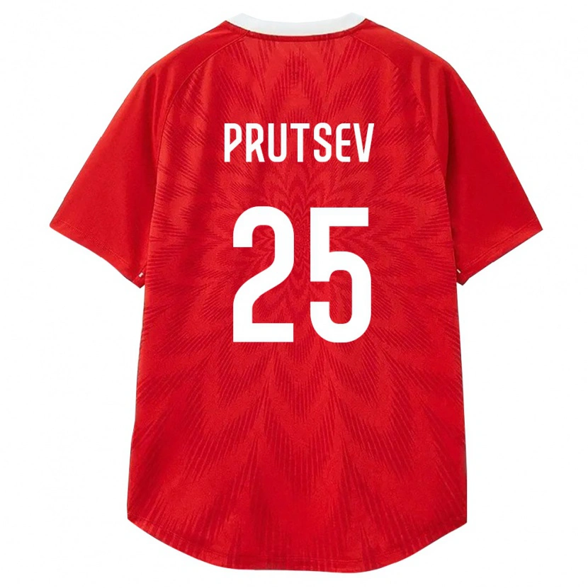 Danxen Hombre Camiseta Rusia Danil Prutsev #25 Rojo Blanco Marrón 1ª Equipación 26-28 La Camisa