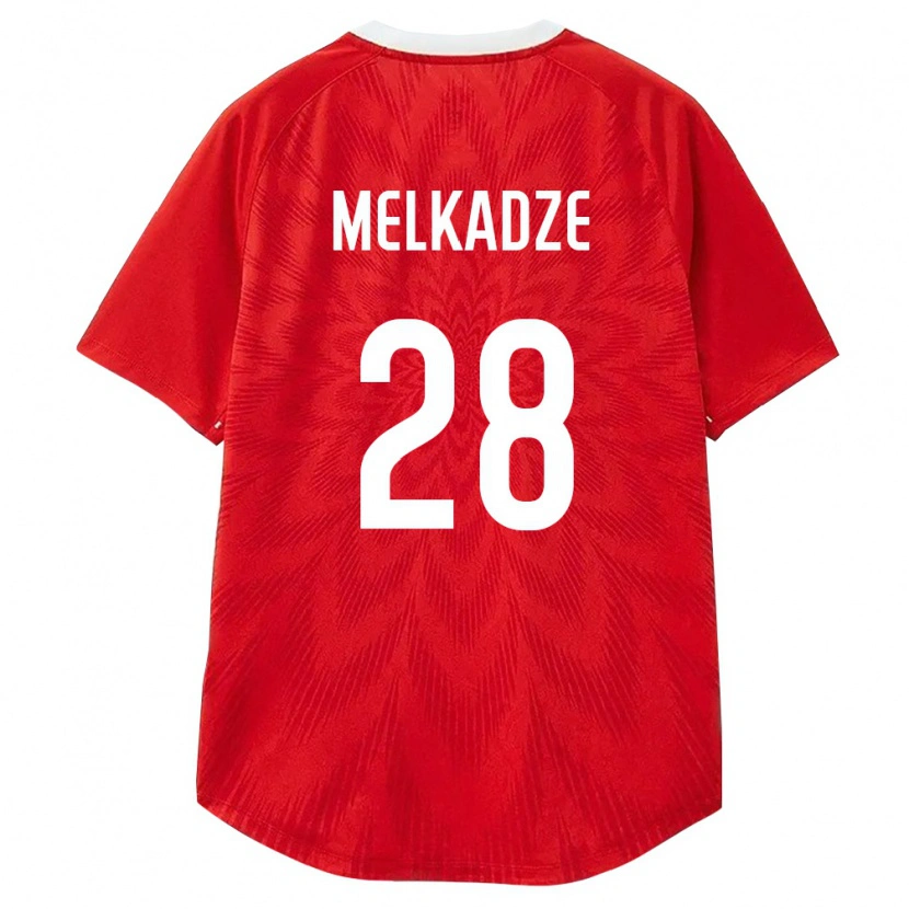 Danxen Hombre Camiseta Rusia Georgiy Melkadze #28 Rojo Blanco Marrón 1ª Equipación 26-28 La Camisa
