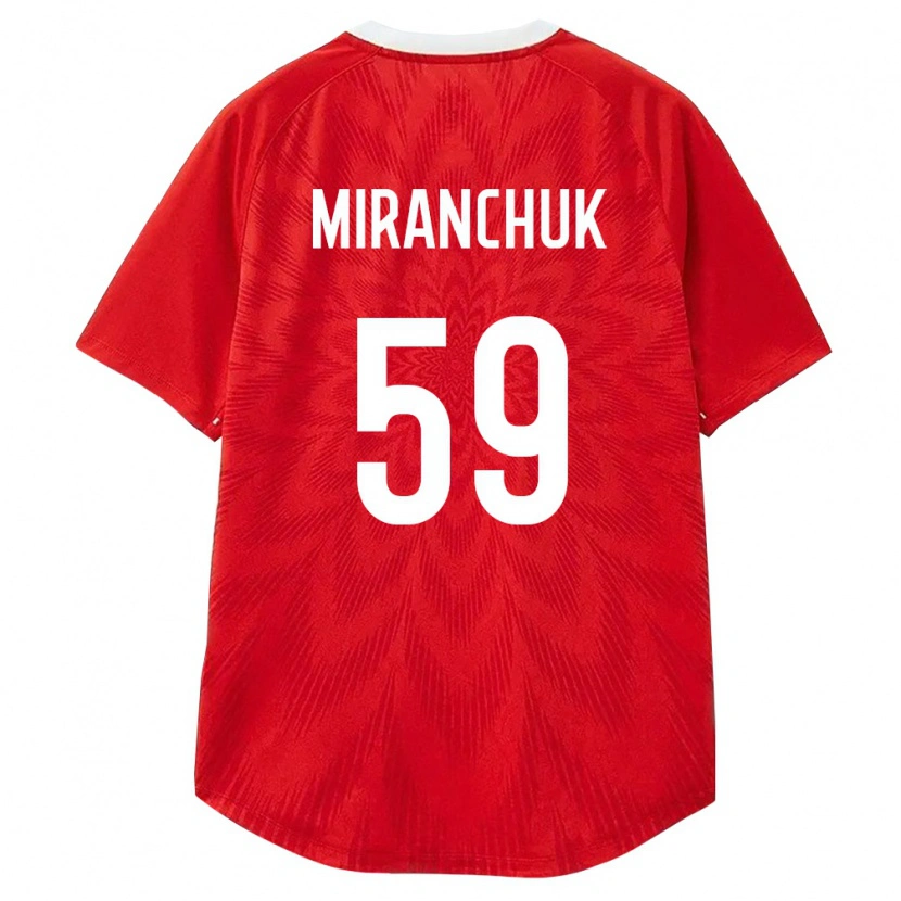 Danxen Hombre Camiseta Rusia Aleksey Miranchuk #59 Rojo Blanco Marrón 1ª Equipación 26-28 La Camisa