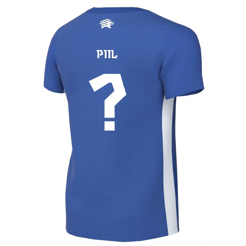 Danxen Hombre Camiseta Estonia Rico Piil #0 Azul Oscuro Blanco 1ª Equipación 26-28 La Camisa