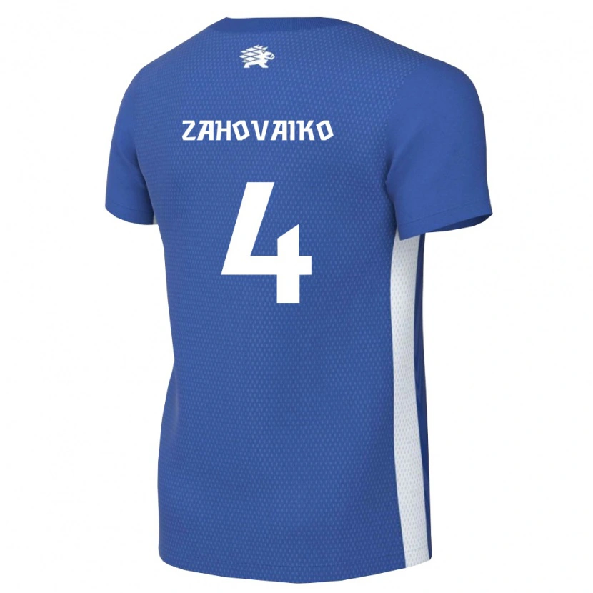 Danxen Hombre Camiseta Estonia Tristan Zahovaiko #4 Azul Oscuro Blanco 1ª Equipación 26-28 La Camisa
