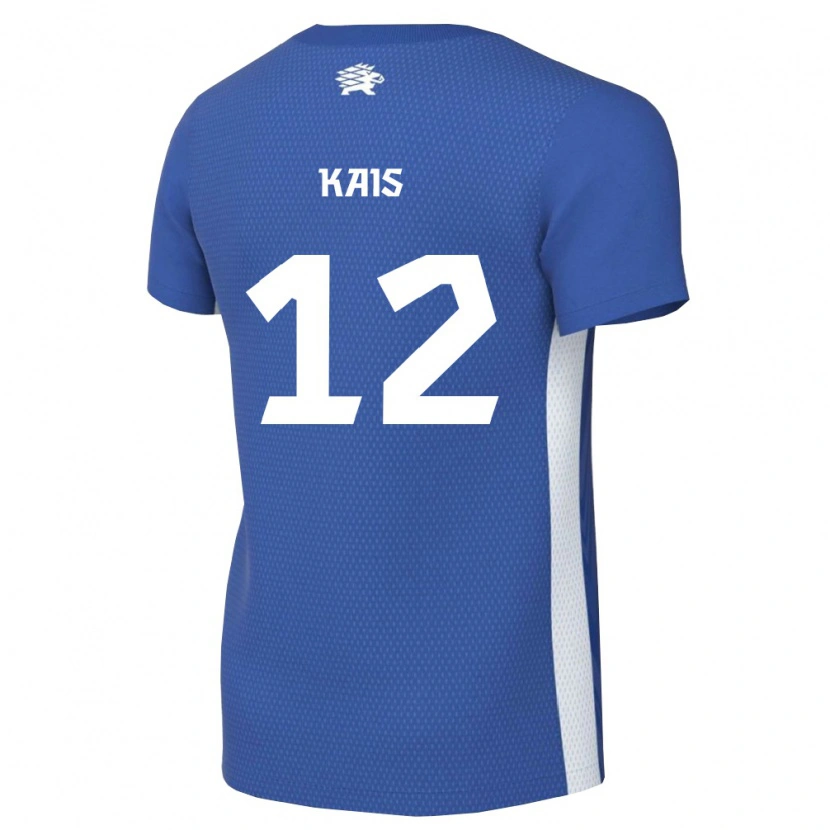 Danxen Hombre Camiseta Estonia Otto Käis #12 Azul Oscuro Blanco 1ª Equipación 26-28 La Camisa