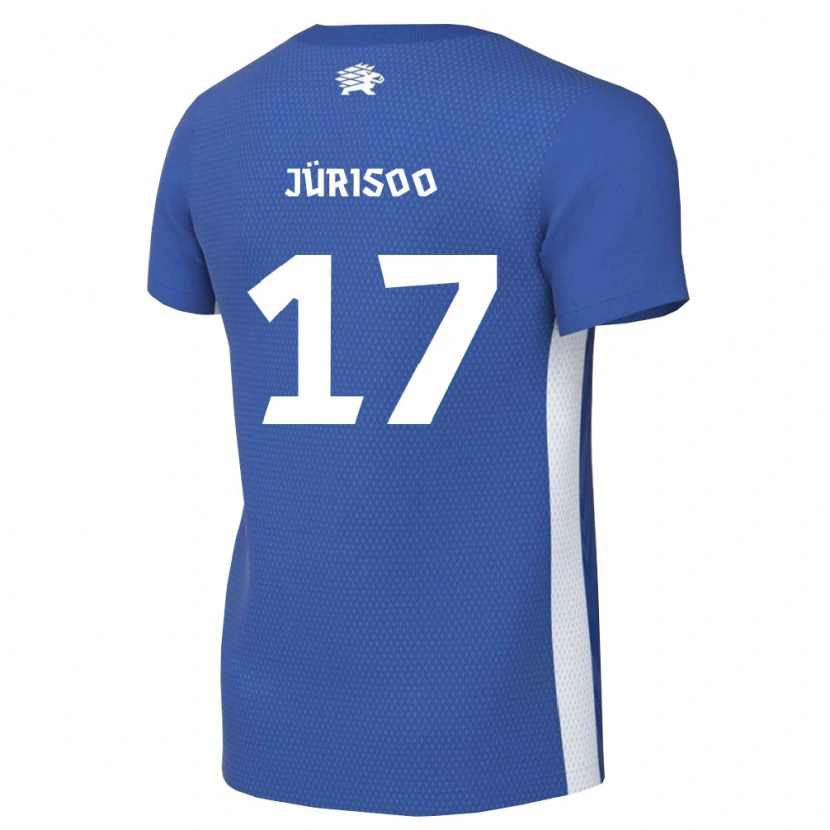 Danxen Hombre Camiseta Estonia Taavi Jürisoo #17 Azul Oscuro Blanco 1ª Equipación 26-28 La Camisa