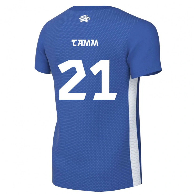 Danxen Hombre Camiseta Estonia Alex Tamm #21 Azul Oscuro Blanco 1ª Equipación 26-28 La Camisa