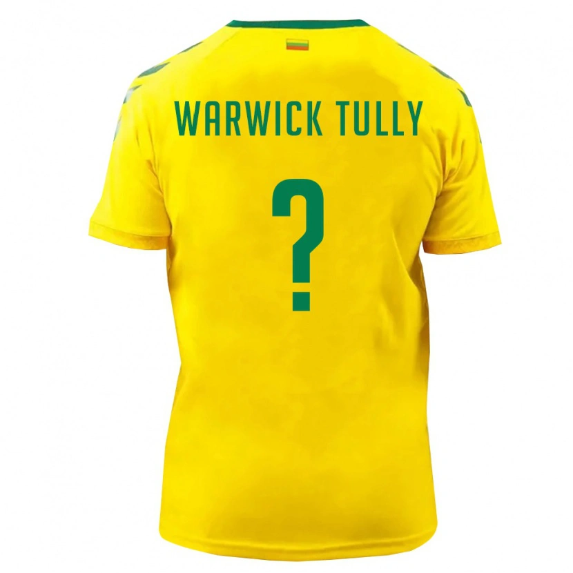 Danxen Hombre Camiseta Lituania Benjamin Warwick Tully #0 Amarillo Verde 1ª Equipación 26-28 La Camisa