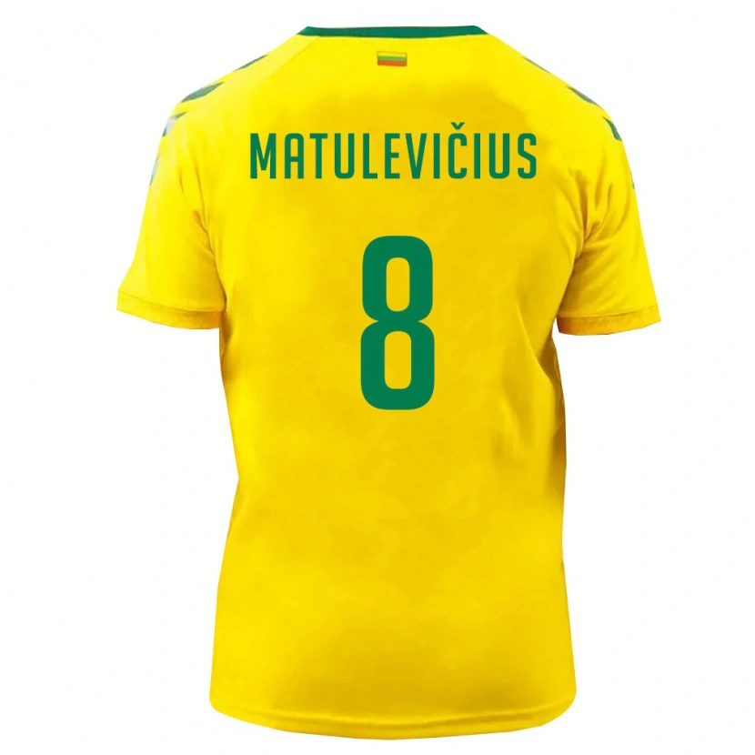 Danxen Hombre Camiseta Lituania Giedrius Matulevičius #8 Amarillo Verde 1ª Equipación 26-28 La Camisa
