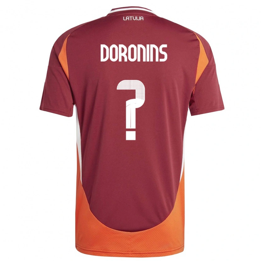 Danxen Hombre Camiseta Letonia Nikita Doronins #0 Rojo Oscuro Blanco Naranja 1ª Equipación 26-28 La Camisa