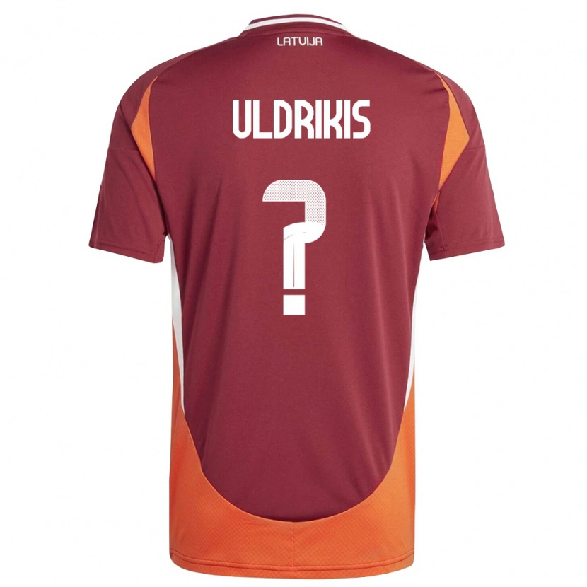 Danxen Hombre Camiseta Letonia Roberts Uldrikis #0 Rojo Oscuro Blanco Naranja 1ª Equipación 26-28 La Camisa