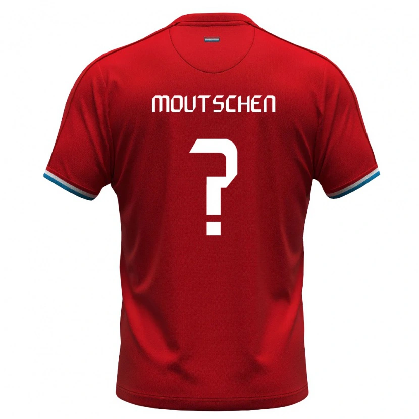 Danxen Hombre Camiseta Luxemburgo Robin Moutschen #0 Rojo Blanco Azul 1ª Equipación 26-28 La Camisa