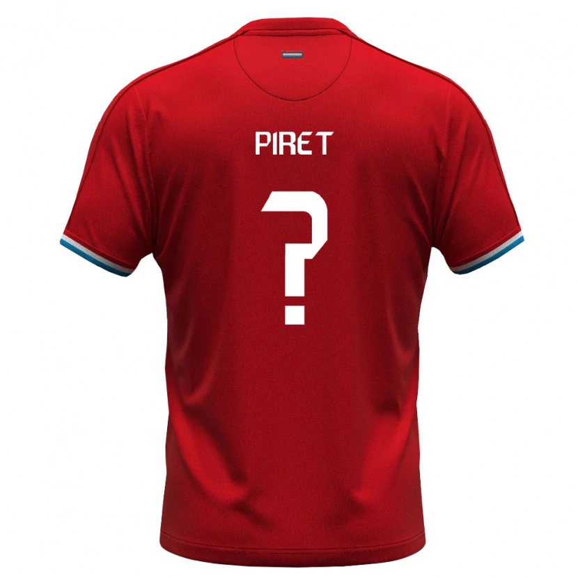 Danxen Hombre Camiseta Luxemburgo Benoît Piret #0 Rojo Blanco Azul 1ª Equipación 26-28 La Camisa