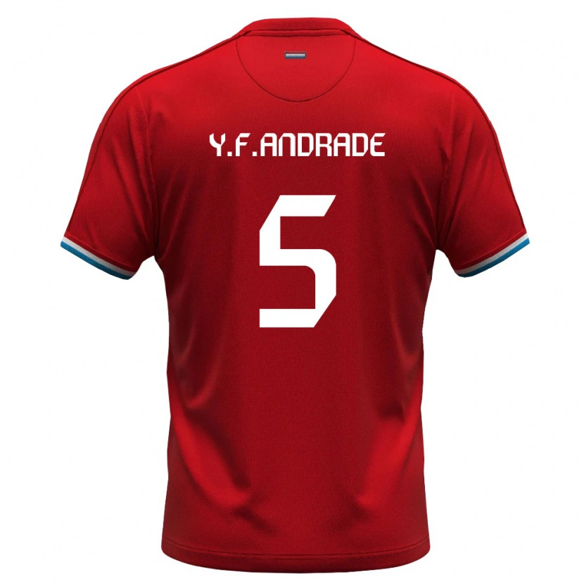 Danxen Hombre Camiseta Luxemburgo Ydson Figueiredo Andrade #5 Rojo Blanco Azul 1ª Equipación 26-28 La Camisa