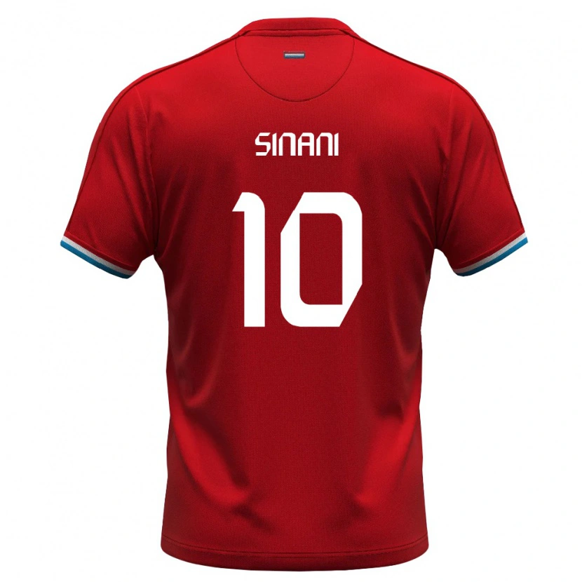 Danxen Hombre Camiseta Luxemburgo Danel Sinani #10 Rojo Blanco Azul 1ª Equipación 26-28 La Camisa