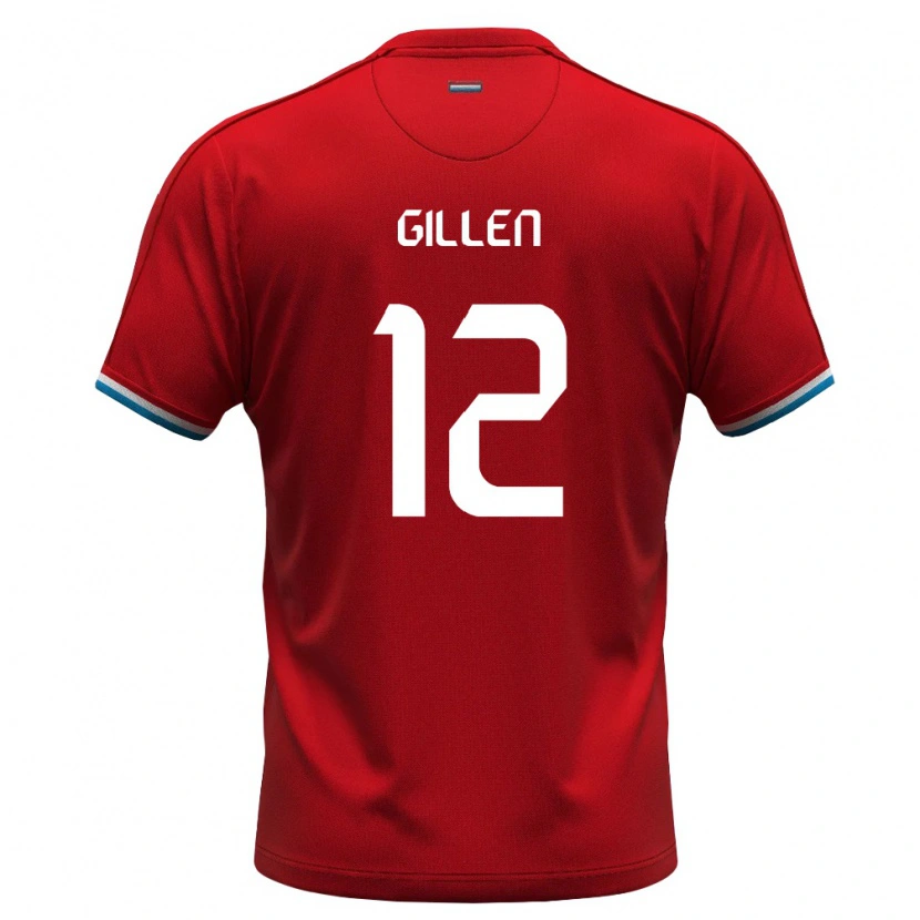 Danxen Hombre Camiseta Luxemburgo Max Gillen #12 Rojo Blanco Azul 1ª Equipación 26-28 La Camisa
