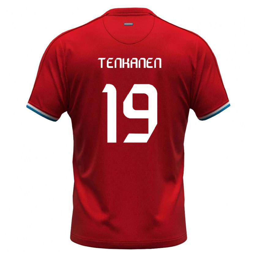 Danxen Hombre Camiseta Luxemburgo Luke Tenkanen #19 Rojo Blanco Azul 1ª Equipación 26-28 La Camisa