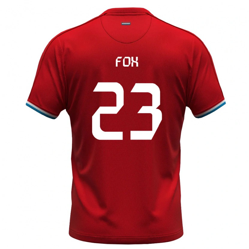 Danxen Hombre Camiseta Luxemburgo Lucas Fox #23 Rojo Blanco Azul 1ª Equipación 26-28 La Camisa