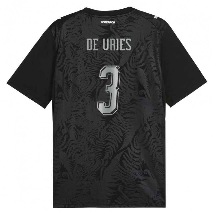 Danxen Hombre Camiseta Nueva Zelanda Francis De Vries #3 Blanco Negro Gris 1ª Equipación 26-28 La Camisa