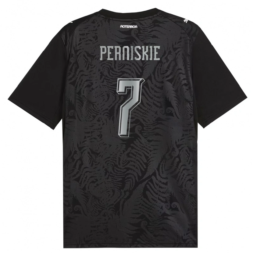 Danxen Hombre Camiseta Nueva Zelanda Jack Perniskie #7 Blanco Negro Gris 1ª Equipación 26-28 La Camisa