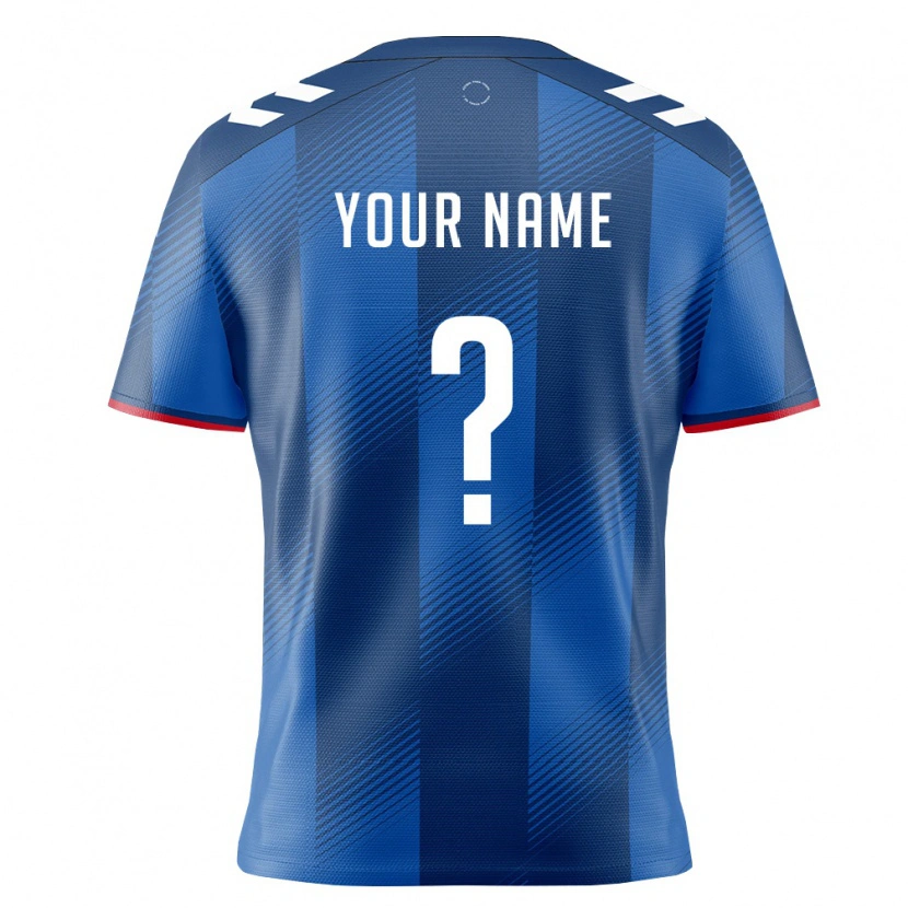 Danxen Hombre Camiseta Puerto Rico Su Nombre #0 Azul Real Rojo Blanco 1ª Equipación 26-28 La Camisa